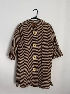 Gorgeous Brown Chevron 50s/60s Women’s Bell Sleeve Jacket